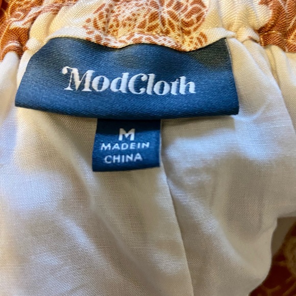 NWOT Brown and White Floral Midi Skirt with Pockets - Picture 12 of 12